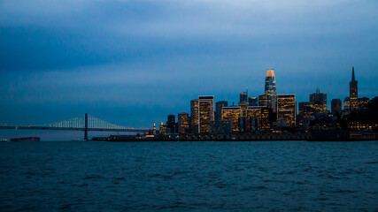 San Francisco at night postal view 