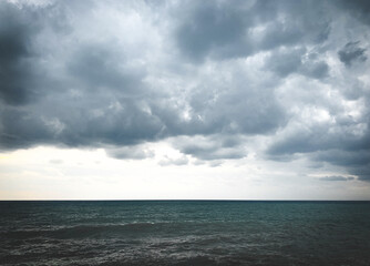 Dark clouds on the sea