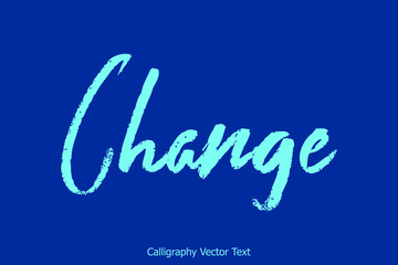 Change Brush Calligraphy Text on Blue Background