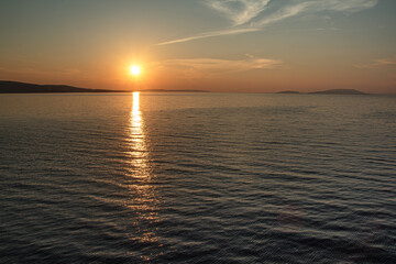 View on Adriatic sea in Croatia with sunset.