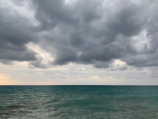Dark clouds on the sea