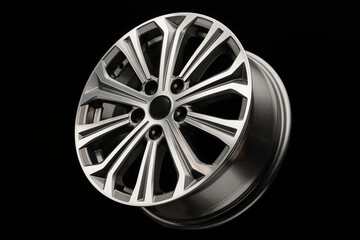 new modern alloy wheel with grey inserts, side view