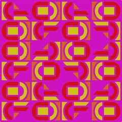 Beautiful of Colorful Triangle, Rectangle and Semi-Circle, Repeated, Abstract, Illustrator Pattern Wallpaper. Image for Printing on Paper, Wallpaper or Background, Covers, Fabrics