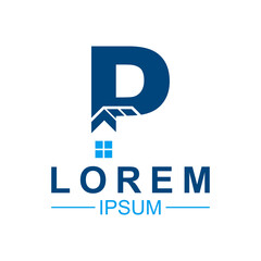 Ilustration vector graphic of P real estate logo