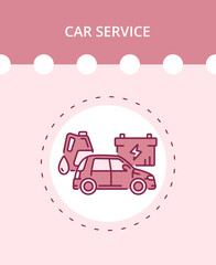 Car service linear icon in the vector.
