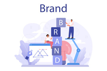 Fototapeta na wymiar Brand concept. Marketing strategy and unique design of a company