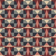 Beautiful of Colorful Seamless Geometric Pattern With Triangles Rhombus, Repeated, Abstract, Illustrator Pattern Wallpaper. Image for Printing on Paper, Wallpaper or Background, Covers, Fabrics
