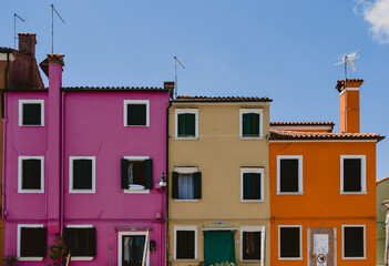colorful houses in island