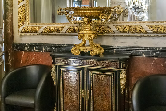 Interior of Cour des comptes in Cambon Palace (1912) - supreme body for auditing the use of public funds in France. PARIS, FRANCE. September 14, 2014.