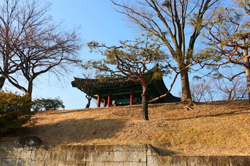 Nature Scenic Area of Jinju Castle Park in Korea
