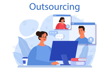 Outsourcing concept. Idea of teamwork and project delegation