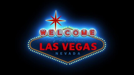 Las Vegas sign over black background