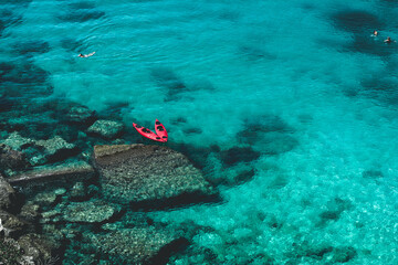 snorkeling in sea