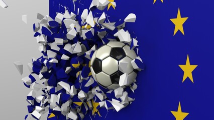 Naklejka premium Soccer ball with Particles under Black Background. 3D sketch design and illustration. 3D high quality rendering.