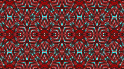 African fabric, cotton – Textured and seamless pattern – Red and green colors, photo