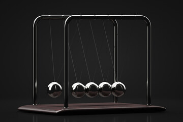 Newton's pendulum in action. Office accessory.