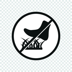 Vector image. Keep off the grass icon.