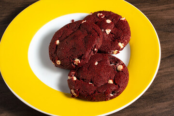 Red Velvet cookie with white chocolate