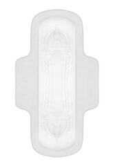 Menstrual pad and feminine hygiene tampon for menstruation cycle, isolated on white background. Feminine hygiene product, clipping path included