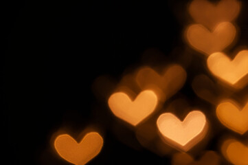 .Valentine's Day background with heart shaped bokeh lights