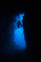 Cave underwater Maldives