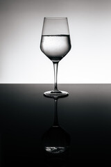 wine glass filled with sparkling water