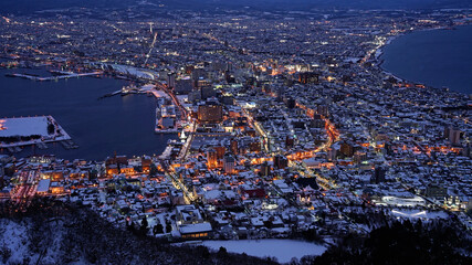 Obraz premium 函館山からの夕暮