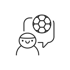 Obraz premium Children's football school color line icon. Pictogram for web page, mobile app, promo.