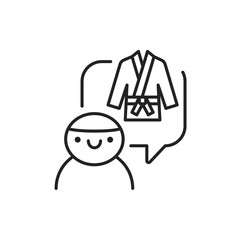 Children's aikido school color line icon. Pictogram for web page, mobile app, promo.