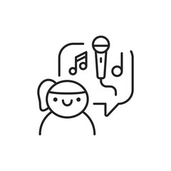 Singing school color line icon. Pictogram for web page, mobile app, promo.