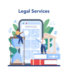 Judge concept set. Court worker stand for justice and law. Judge in traditional