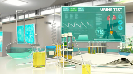 medical urine virus test background, cg medicine 3d illustration