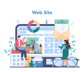 Tax inspector online service or platform. Idea of accounting
