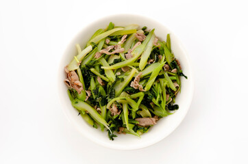 セロリと豚肉の炒め物