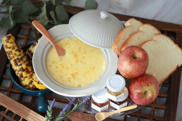 Corn porridge a cooking photograph
