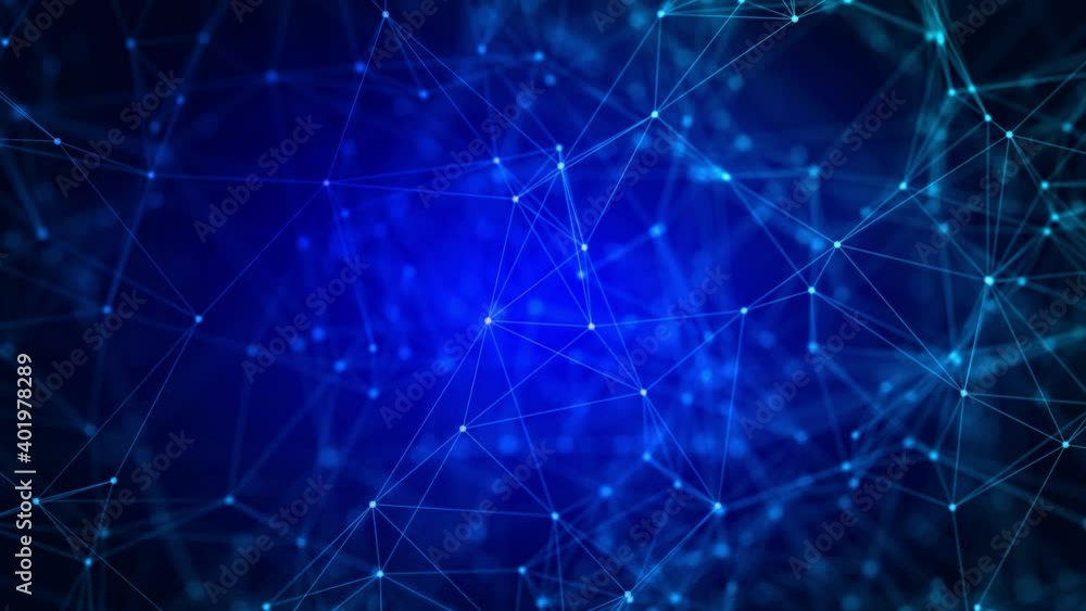 Aufkleber connection moving dots and lines transform. network connection structure. 3d. technology network con