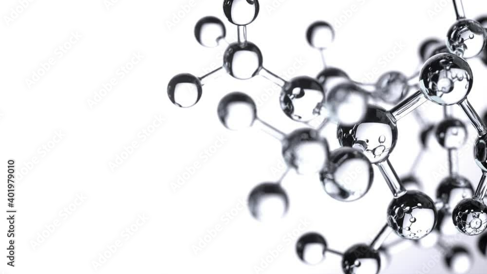 Poster molecule model. science concept. 3d rendering,4k loop conceptual video.