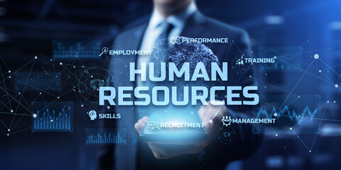 Human Resources management HR Recruitment Employment Headhunting Business Concept.