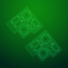 Circuit board. Electronic computer components motherboard.