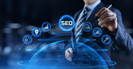 SEO Search engine optimisation digital internet marketing concept.