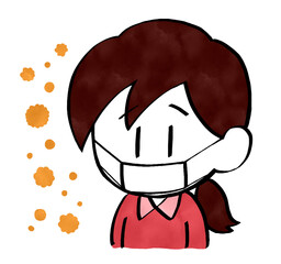 花粉症でマスクをつけている女性