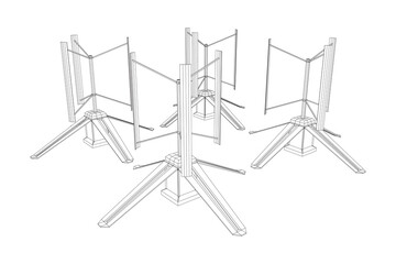 Darrieus wind turbine. Windmill generator