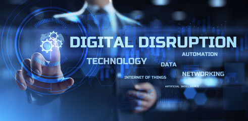 Fototapeta na wymiar Digital disruption transformation innovation technology business internet concept.