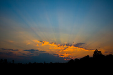 The last light at sunset