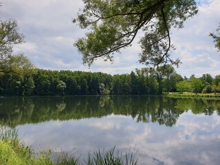 Fototapeta na wymiar See, Wasserspiegelung und Natur