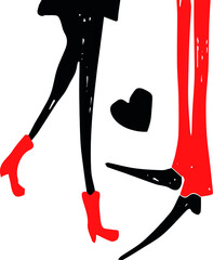 Happy valentines day minimalistic  illustration