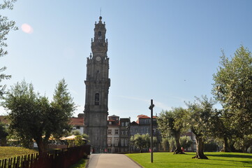 Obraz premium The tower of Torre dos Clérigos in Porto, Portugal.