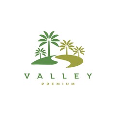 Palm valley logo design vector template