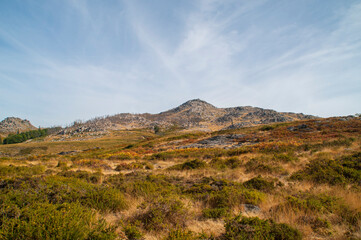 Fototapeta na wymiar The granite mountains in the region of Arouca, Portugal.