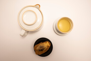 Green tea and winter street snacks for Korean families